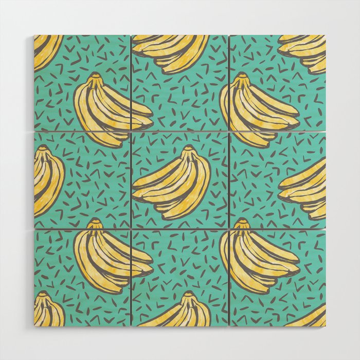 Go Bananas! (teal) Wood Wall Art Gallery Image 1