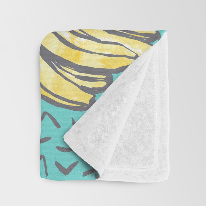 Go Bananas! (teal) Throw Blanket Gallery Image 3