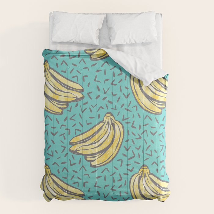 Go Bananas! (teal) Comforter Gallery Image 6