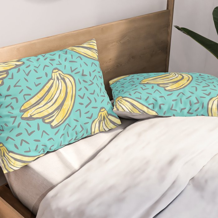 Go Bananas! (teal) Pillow Sham Gallery Image 2
