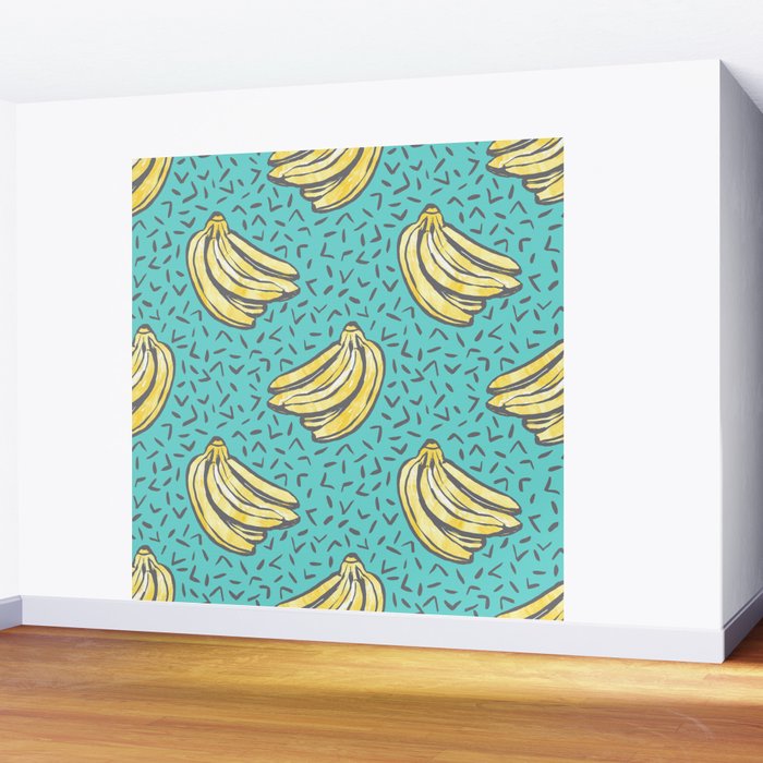 Go Bananas! (teal) Wall Mural Gallery Image 2