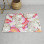 Groovy Party disco ball pink Rug Gallery Image 1