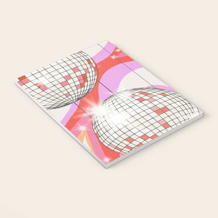Groovy Party disco ball pink Notebook Gallery Image 3
