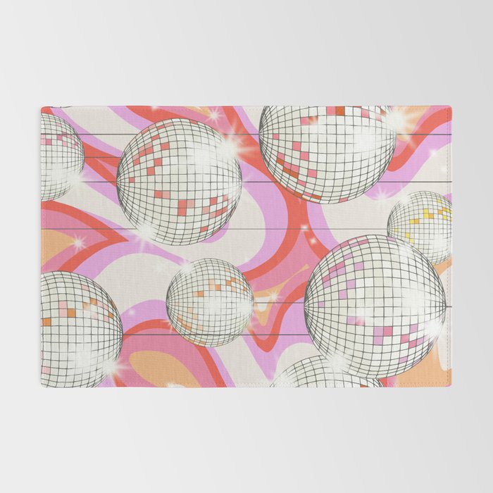 Groovy Party disco ball pink Rug Gallery Image 2