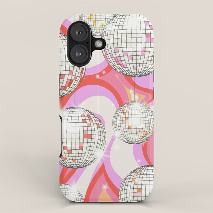 Groovy Party disco ball pink iPhone Case Gallery Image 1