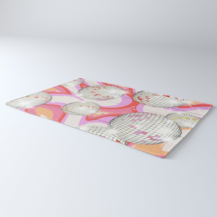 Groovy Party disco ball pink Rug Gallery Image 3