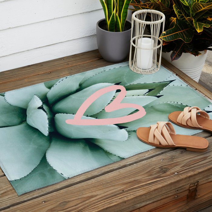 Succulent love Outdoor Rug Gallery Image 2