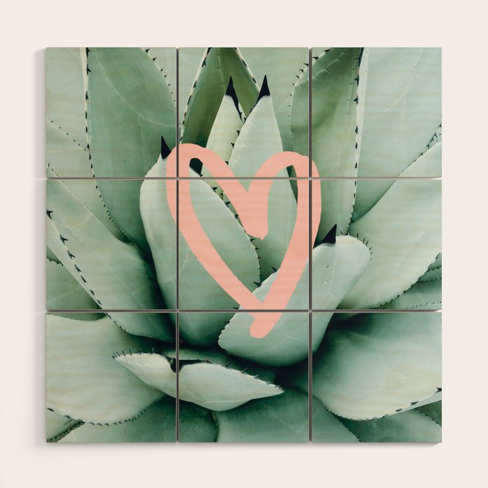 Succulent love Wood Wall Art Gallery Image 1