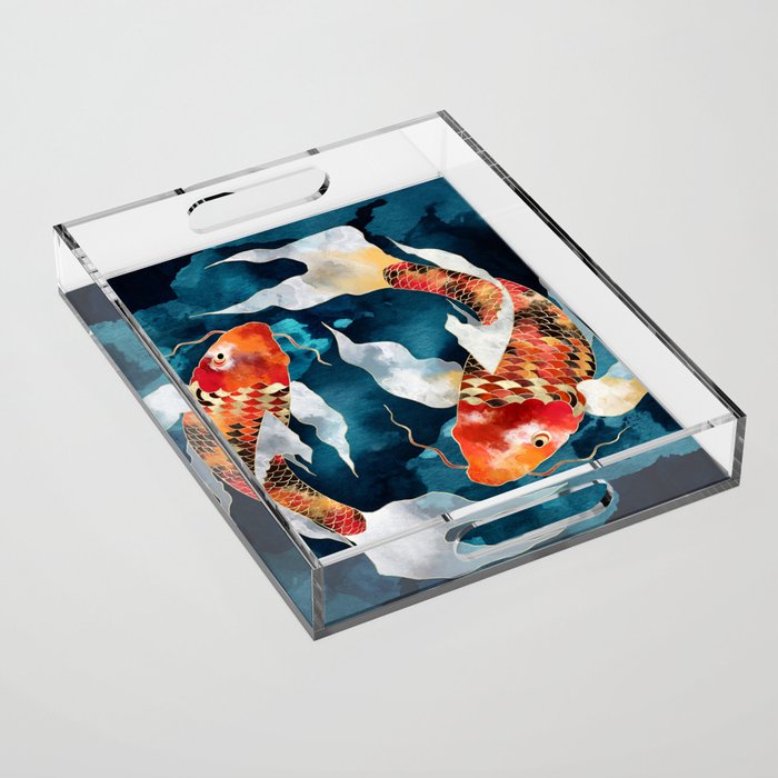 Metallic Koi II Acrylic Tray Gallery Image 1