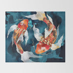 Metallic Koi II Throw Blanket Gallery Image 2