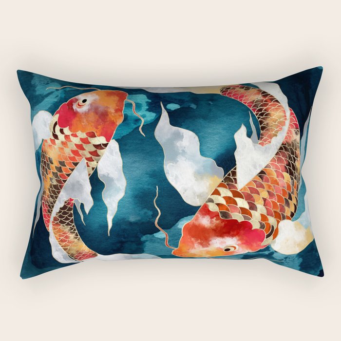 Metallic Koi II Rectangular Pillow Gallery Image 2