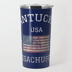Nantucket Massachusetts Cape Cod American Flag USA Vintage Print Travel Mug Gallery Image 1