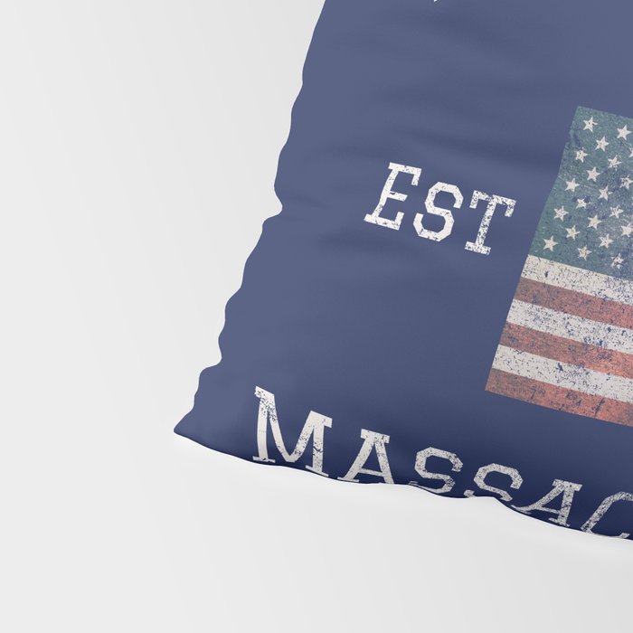 Nantucket Massachusetts Cape Cod American Flag USA Vintage Print Pillow Sham Gallery Image 4