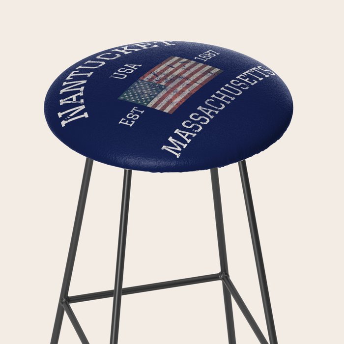Nantucket Massachusetts Cape Cod American Flag USA Vintage Print Stool Gallery Image 2