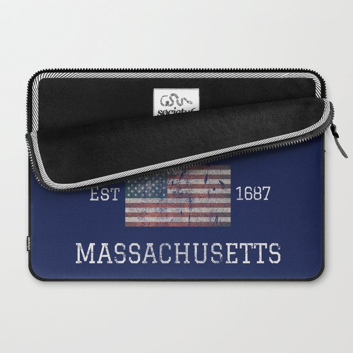 Nantucket Massachusetts Cape Cod American Flag USA Vintage Print Laptop Sleeve Gallery Image 2