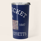 Nantucket Massachusetts Cape Cod American Flag USA Vintage Print Travel Mug Gallery Image 2