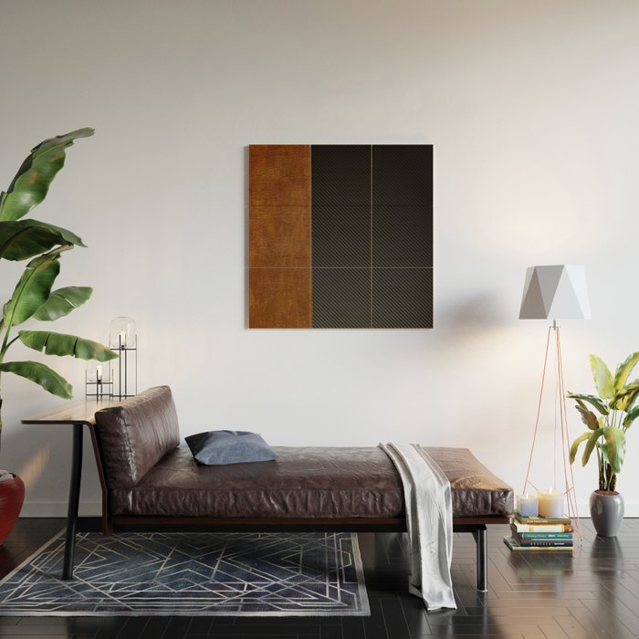 Carbon Leather Mix Wood Wall Art Gallery Image 2