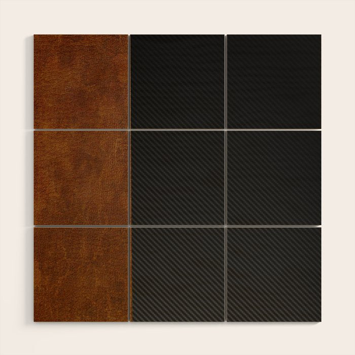 Carbon Leather Mix Wood Wall Art Gallery Image 1