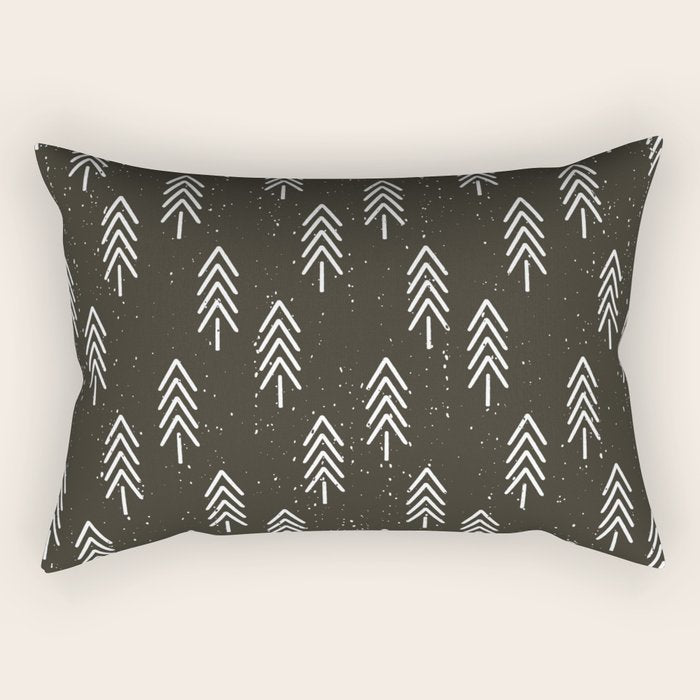 Pine Trees . Charcoal Rectangular Pillow Gallery Image 1