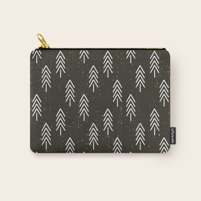 Pine Trees . Charcoal Carry All Pouch Gallery Image 1