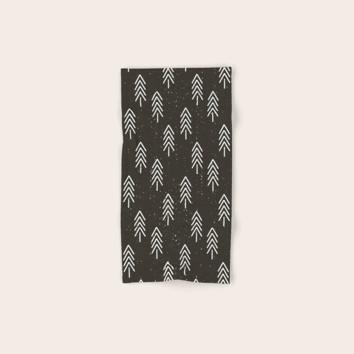 Pine Trees . Charcoal Bath Towel Gallery Image 1