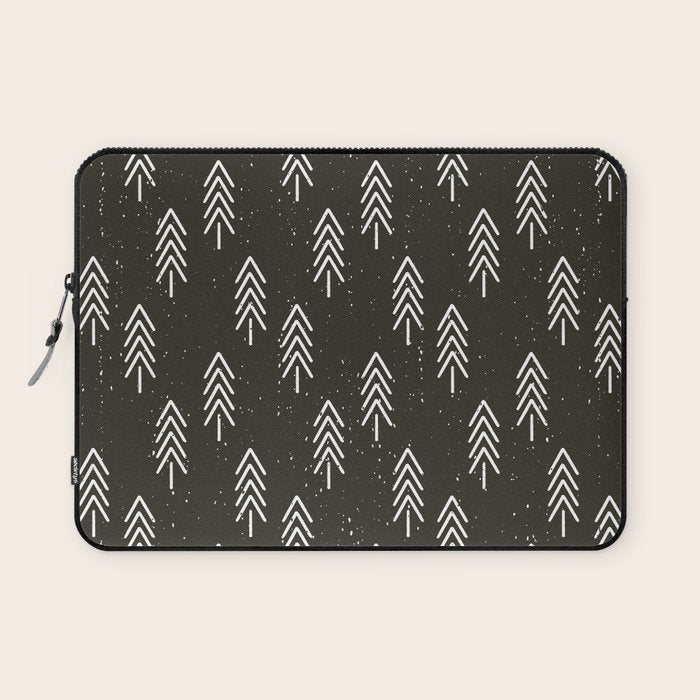 Pine Trees . Charcoal Laptop Sleeve Gallery Image 1