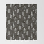 Pine Trees . Charcoal Throw Blanket Gallery Image 2