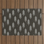 Pine Trees . Charcoal Outdoor Rug Gallery Image 1