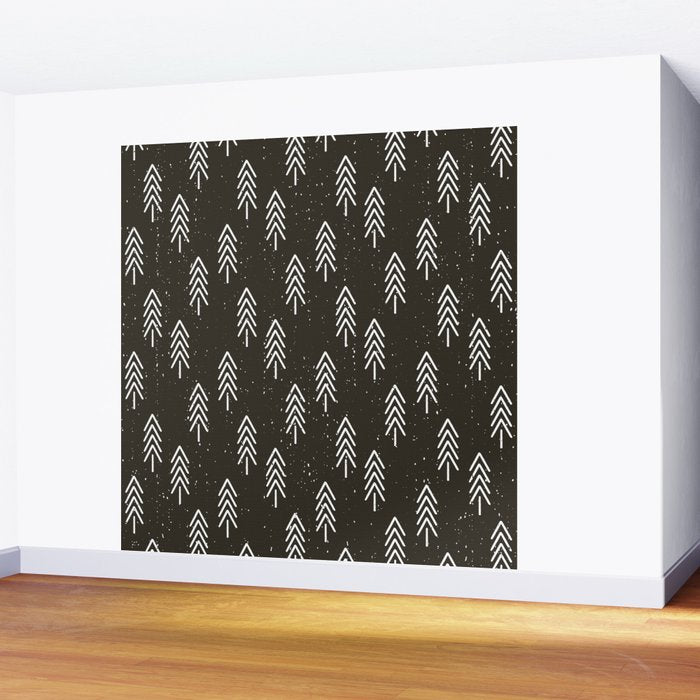 Pine Trees . Charcoal Wall Mural Gallery Image 2