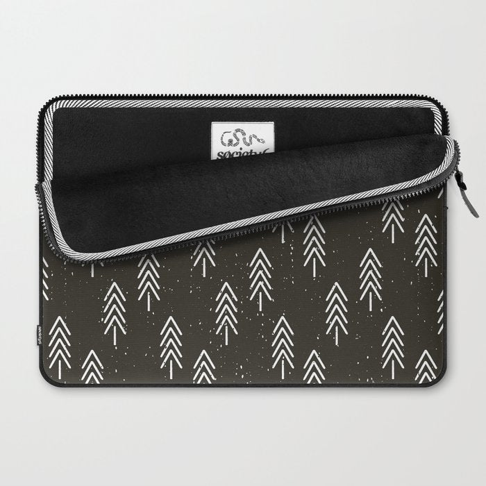 Pine Trees . Charcoal Laptop Sleeve Gallery Image 2