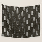 Pine Trees . Charcoal Wall Tapestry Gallery Image 4