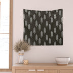 Pine Trees . Charcoal Wall Tapestry Gallery Image 2