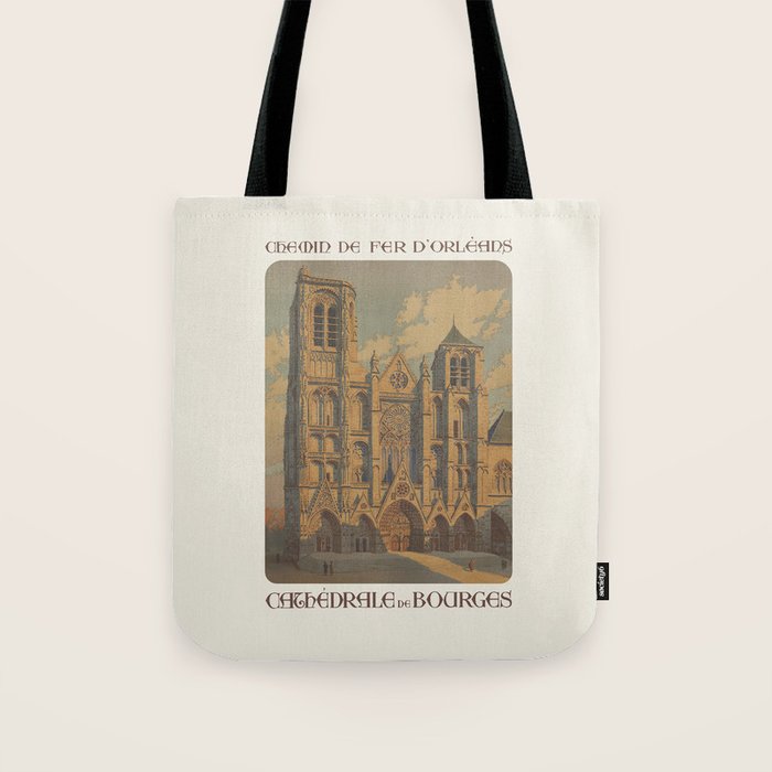 Bourges France Vintage Travel Poster, 1920s Tote Bag Gallery Image 1
