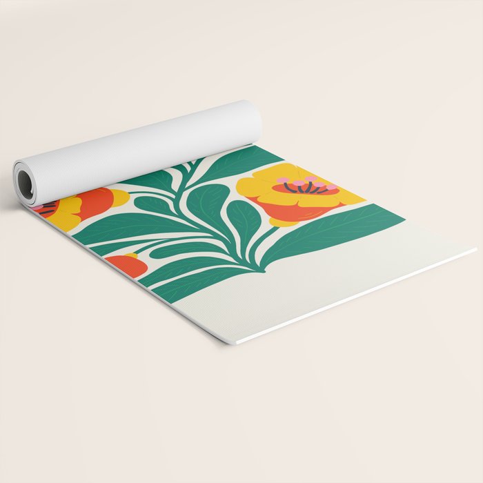 Orioles & Golden Poppy: Les Fleurs | Flower Market 04 | Spring Summer 23 Yoga Mat Gallery Image 2