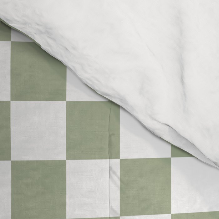 Miniature Check Pattern in Sage Green and White Comforter Gallery Image 4