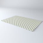 Miniature Check Pattern in Sage Green and White Rug Gallery Image 3