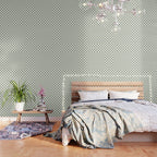 Miniature Check Pattern in Sage Green and White Wallpaper Gallery Image 3