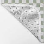 Miniature Check Pattern in Sage Green and White Bath Mat Gallery Image 2