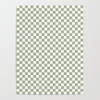 Miniature Check Pattern in Sage Green and White Poster Gallery Image 4