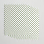 Miniature Check Pattern in Sage Green and White Wrapping Paper Gallery Image 3