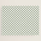 Miniature Check Pattern in Sage Green and White Jigsaw Puzzle Gallery Image 1