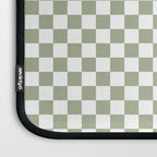 Miniature Check Pattern in Sage Green and White Laptop Sleeve Gallery Image 3