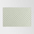 Miniature Check Pattern in Sage Green and White Rug Gallery Image 2