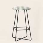 Miniature Check Pattern in Sage Green and White Stool Gallery Image 1