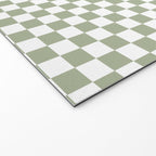 Miniature Check Pattern in Sage Green and White Welcome Mat Gallery Image 2