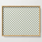 Miniature Check Pattern in Sage Green and White Serving Tray Gallery Image 1