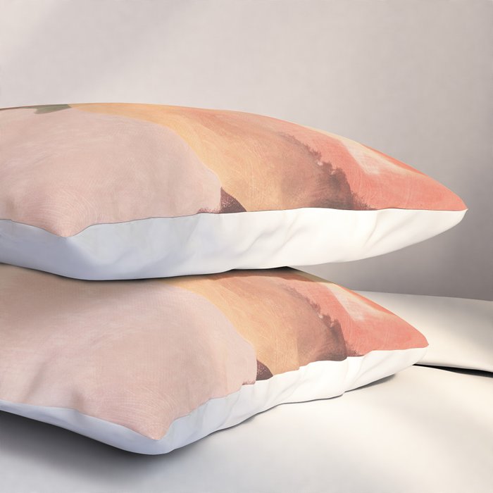 pink summer roses 2 triptych abstract Pillow Sham Gallery Image 3