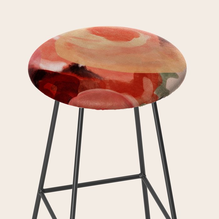 pink summer roses 2 triptych abstract Stool Gallery Image 2