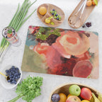 pink summer roses 2 triptych abstract Cutting Board Gallery Image 2
