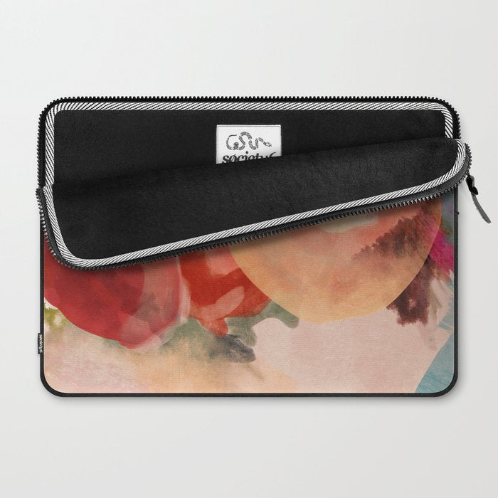 pink summer roses 2 triptych abstract Laptop Sleeve Gallery Image 2